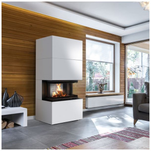 Kominek powietrzny NBC/EASY BOX 7 kW Ø 160 w zabudowie modułowej Black