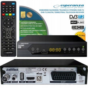 Tuner Dekoder Telewizji Naziemnej Full Hd Dvb-t2