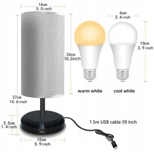 Lampka nocna Innabs HRP-TS0506A odcienie szarości