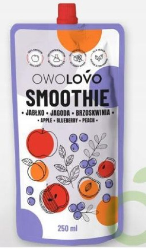 Owolovo Smoothie Jabłko Jagoda Brzoskwinia 250ml