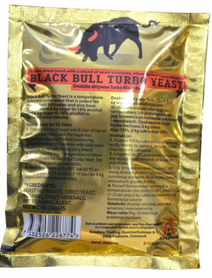 BLACK BULL TURBO drożdże gorzelnicze 6-8kg CZYSTE
