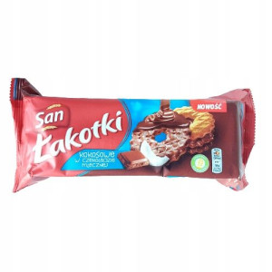 Ciastka Łakotki Kokosowe W Czekoladzie San 146g