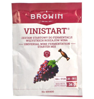 VINISTART drożdze do RESTARTU 34g na 25-50L WINA
