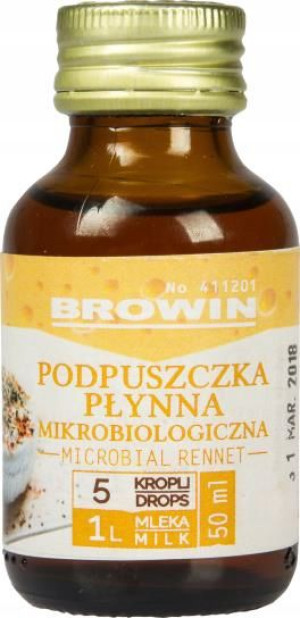 płynna PODPUSZCZKA DO SERÓW ser domowy 50ml BROWIN