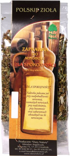 Zaprawka nalewka DARY NATURY DLA SPOKOJNOŚCI na 2L