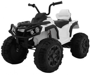 duży QUAD ATV DLA DZIECI piankowe koła + ekoskóra + pilot biały