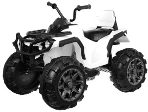 duży QUAD ATV DLA DZIECI piankowe koła + ekoskóra biały