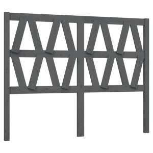 Wezgłowie łóżka, szare, 126x4x100 cm, lite drewno sosnowe