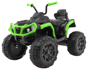 duży QUAD ATV DLA DZIECI piankowe koła + ekoskóra czarno-zielony