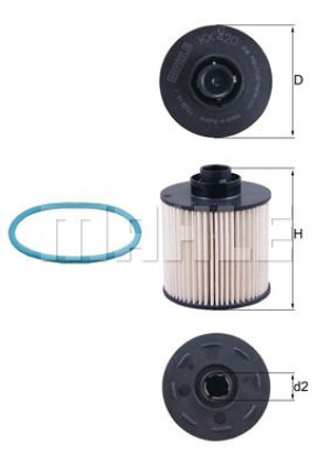 Filtr paliwa CITROEN FORD OPEL PEUGEOT MAHLE KX420D