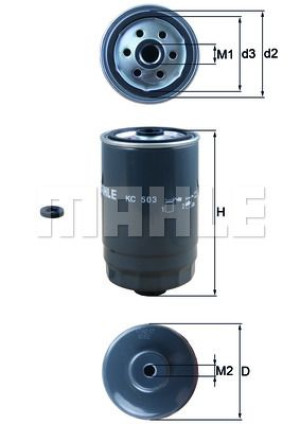 Filtr paliwa HYUNDAI KIA MAHLE KC503D