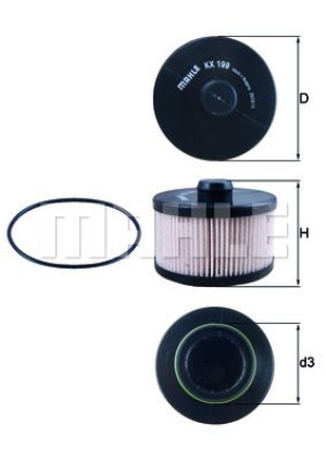 Filtr paliwa CHRYSLER MAHLE KX199D