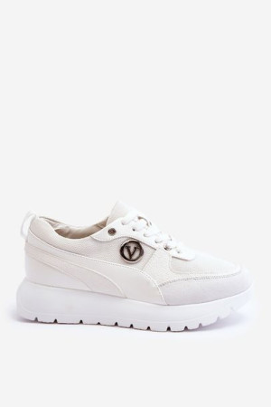 Damskie Sneakersy Na Platformie Białe Chana