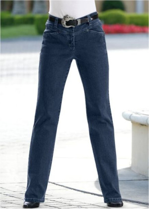Bonprix Granatowe Jeansowe Proste Spodnie Jeansy Ze Stretchem 48 932335