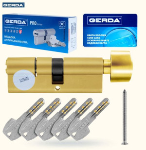 Wkładka z gałką 45/40 PRO system mosią C 6.2 GERDA