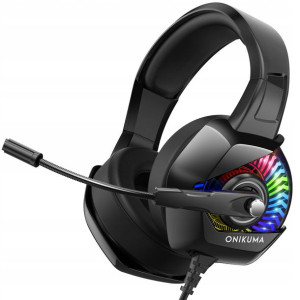 Słuchawki Gamingowe Onikuma K6 RGB USB Czarne