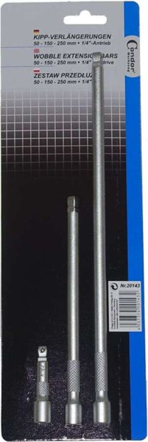 Przedłużki 1/4", 3 szt., 50-250 mm