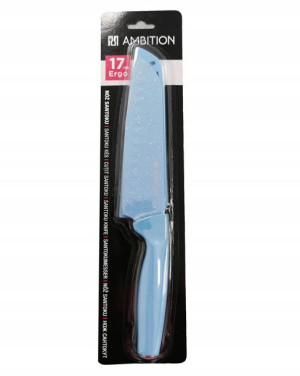 Nóż santoku Ambition Ergo 17 cm niebieski