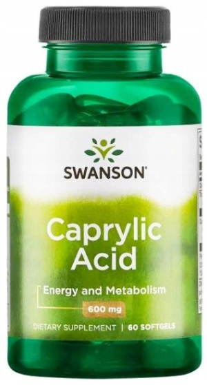 Swanson Kwas kaprylowy 600mg Drożdżaki Grzybica