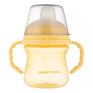 CANPOL Kubek z silikonowym ustnikiem FirstCup 150ml żółty