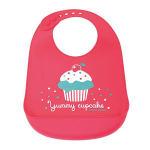 Canpol Śliniak silikonowy Yummy Cupcake różowy