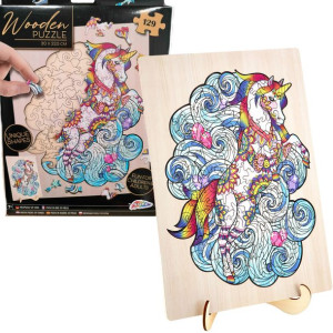 Puzzle drewniane konturowe 129 el. Jednorożec Grafix