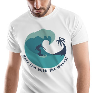 T-Shirt Męski Dla Surfera Surfing Surf na Prezent