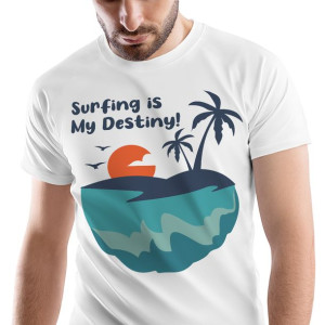 T-Shirt Męski Dla Surfera Surfing Surf na Prezent