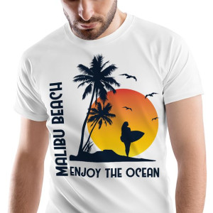 T-Shirt Męski Dla Surfera Surfing Surf na Prezent