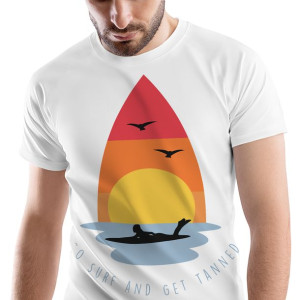 T-Shirt Męski Dla Surfera Surfing Surf na Prezent