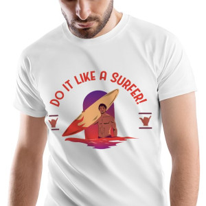 T-Shirt Męski Dla Surfera Surfing Surf na Prezent