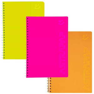 Kołozeszyt A5 80 kartek kratka ASTRAPAP FLUO