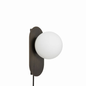 Lampa ścienna Moon mosiężna szkło Hubsch
