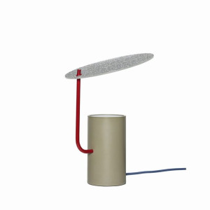 Lampa stołowa Disc khaki-czerwona szkło Hubsch