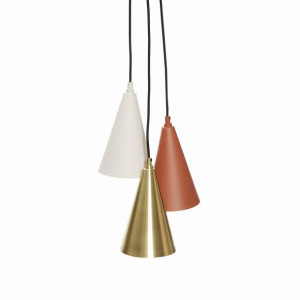 Lampa wisząca Drop mosiężny-szary-ceglana (3 szt.) Hubsch