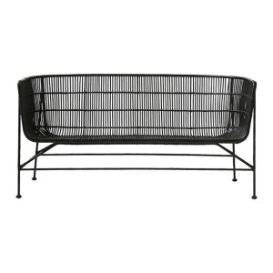Sofa Cuun czarna rattan HouseDoctor