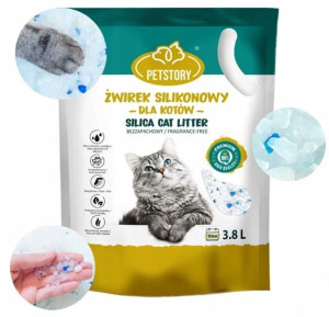 PETSTORY Żwirek Silikonowy BEZPYŁOWY dla Kota 2,5l
