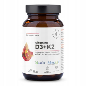 Witamina D3 4000IU K2 Aura Herbals 90 kaps Mięśnie