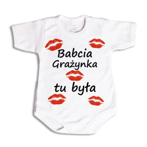 Babcia (imię) tu była - body niemowlęce - 98 kr