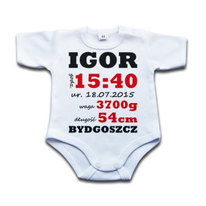 BODY metryczka CHRZEST urodziny Prezent - 62 kr