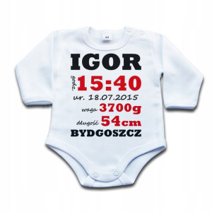 BODY metryczka CHRZEST urodziny Prezent - 74 dł