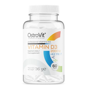 OSTROVIT Witamina D3 2000 IU + K2 MK-7 + C + Zn 60 kaps.