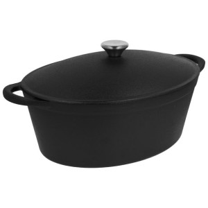 Garnek Żeliwny Z Pokrywką 6,4l 34x26x13 Cm Indukcja Ognisko 2651
