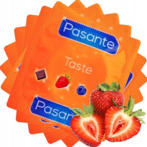 PASANTE Prezerwatywy SMAKOWE TRUSKAWKOWE ZAPACHOWE kondomy 10szt