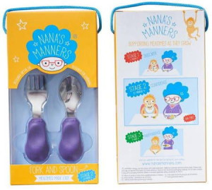 Nana's Manners sztućce dla dzieci purple etap 2