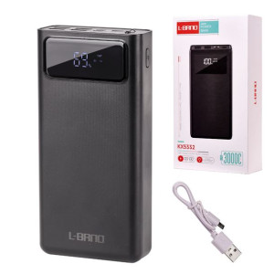 L-BRNO Power Bank  PowerBank 30000mAh z ekranem LED czarny