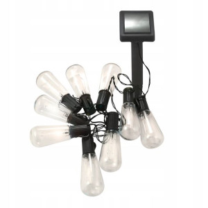 GIRLANDA Ogrodowa LAMPKI SOLARNE LED Edison IP44