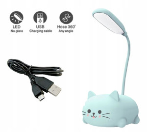 Lampka Nocna Biurkowa Led Dla Dzieci Kotek Usb