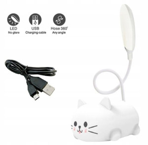 Lampka Nocna Biurkowa Led Dla Dzieci Kotek Usb