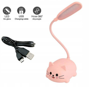 Lampka Nocna Biurkowa Led Dla Dzieci Kotek Usb